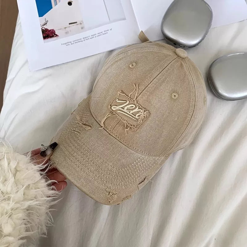 Distressed Washed Cotton Baseball Cap