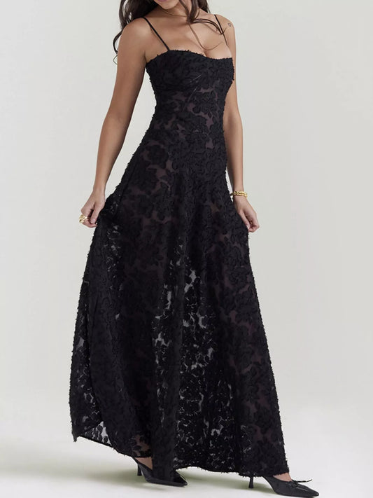 Lace Spaghetti Strap Maxi Dress