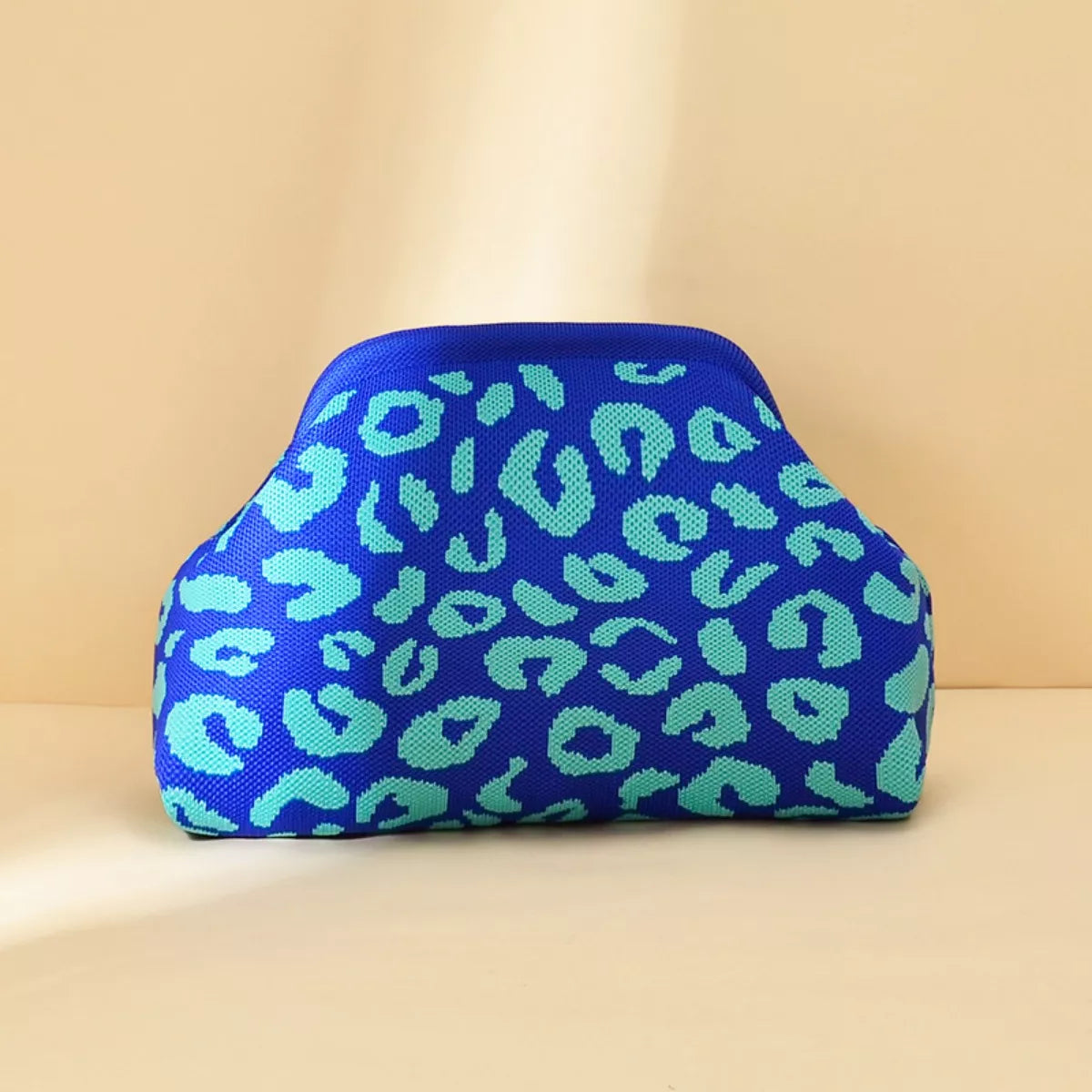 Portable Contrast Knit Clutch