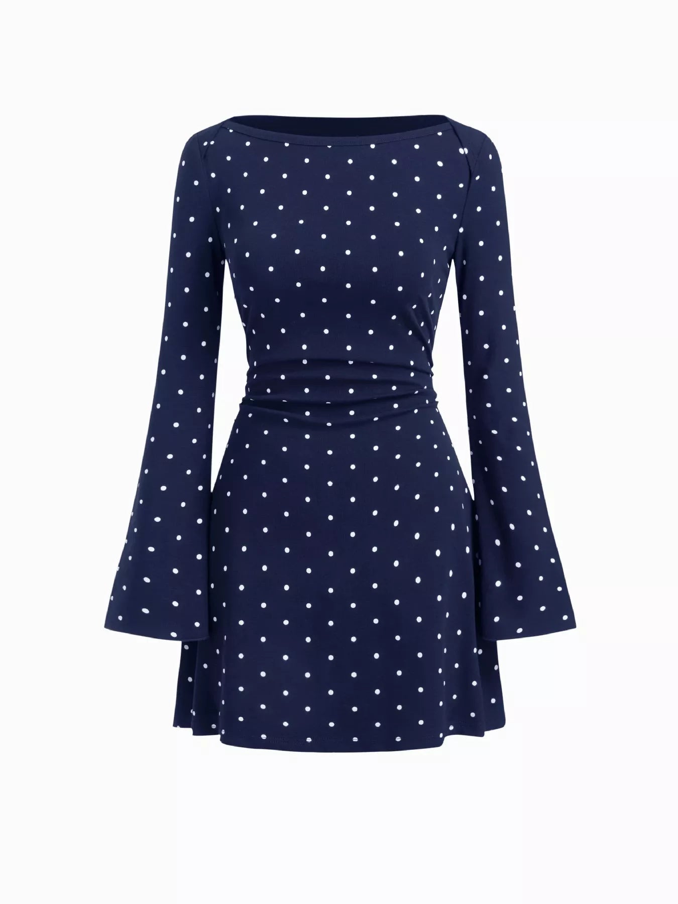 Polka Dot Flare Sleeve Mini Dress
