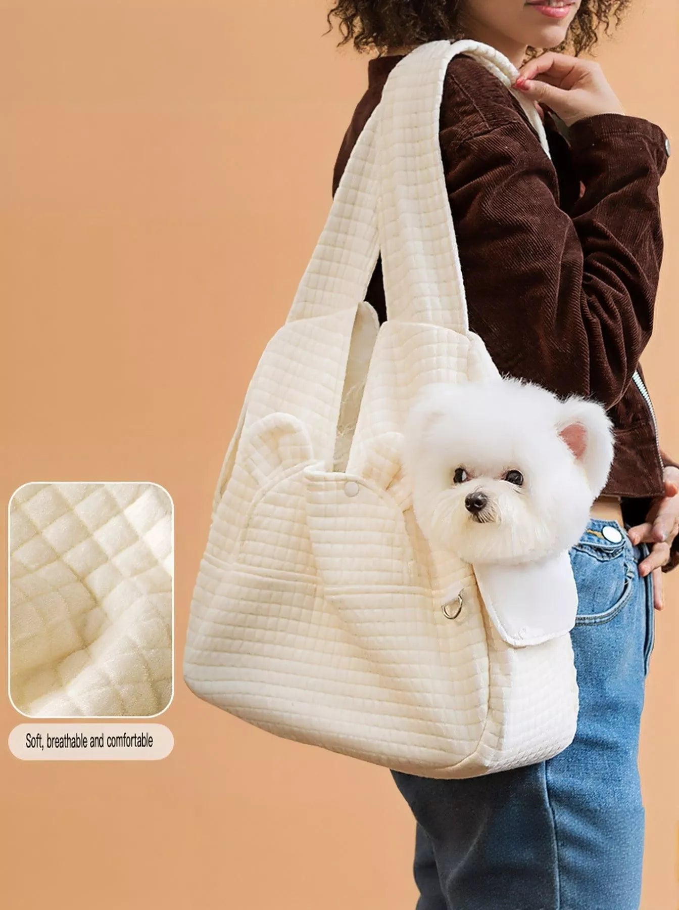 Comfortable Quilted Pet Carrier Sling Bag