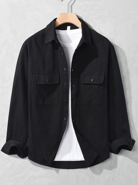 Men's Plus Size Button Up Long Sleeve Shirt
