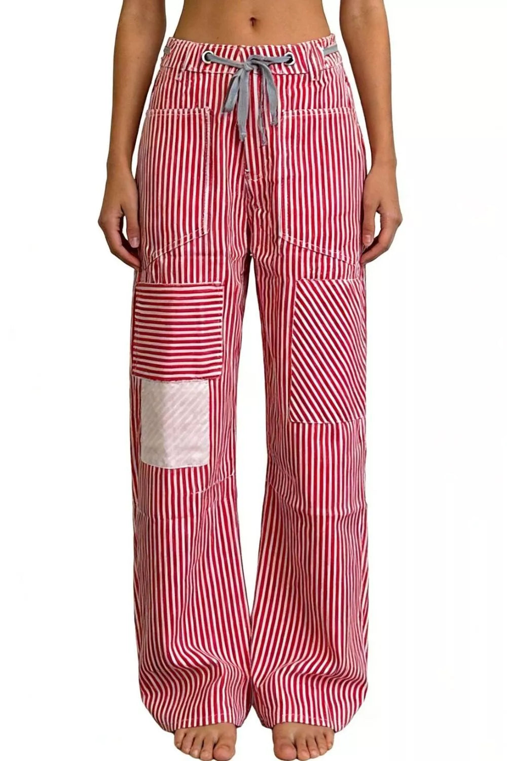 Striped Wide-Leg Pants