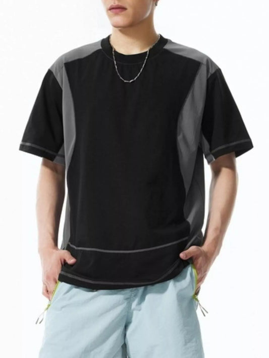 Men's Contrast Stitching Relaxed Fit T-Shirt
