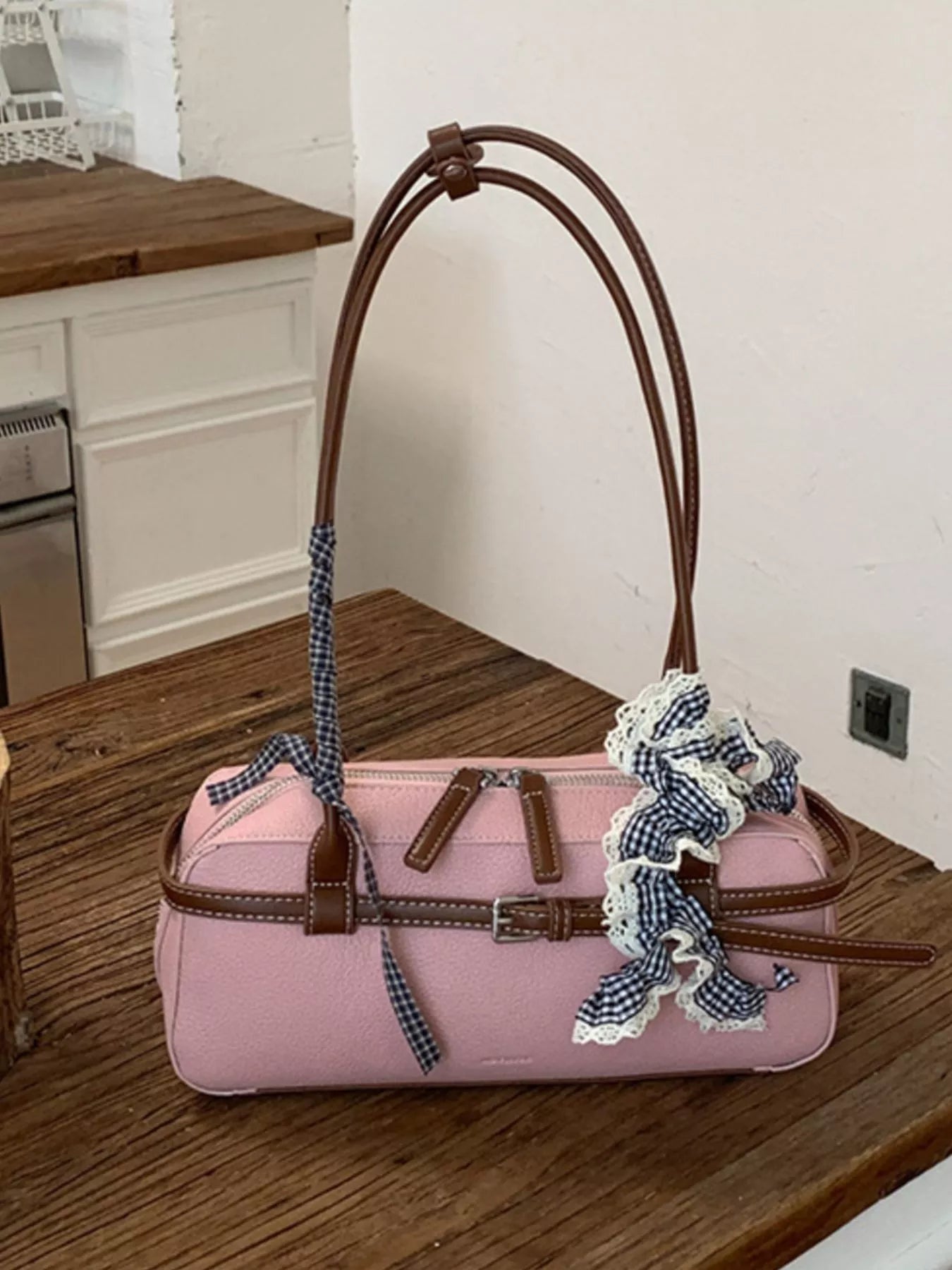 Decorative Buckle Shoulder Bag
