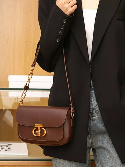 Leather Flap Shoulder Bag
