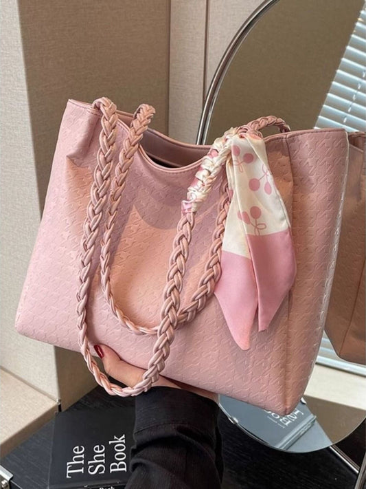 Braided Handle Tote Bag