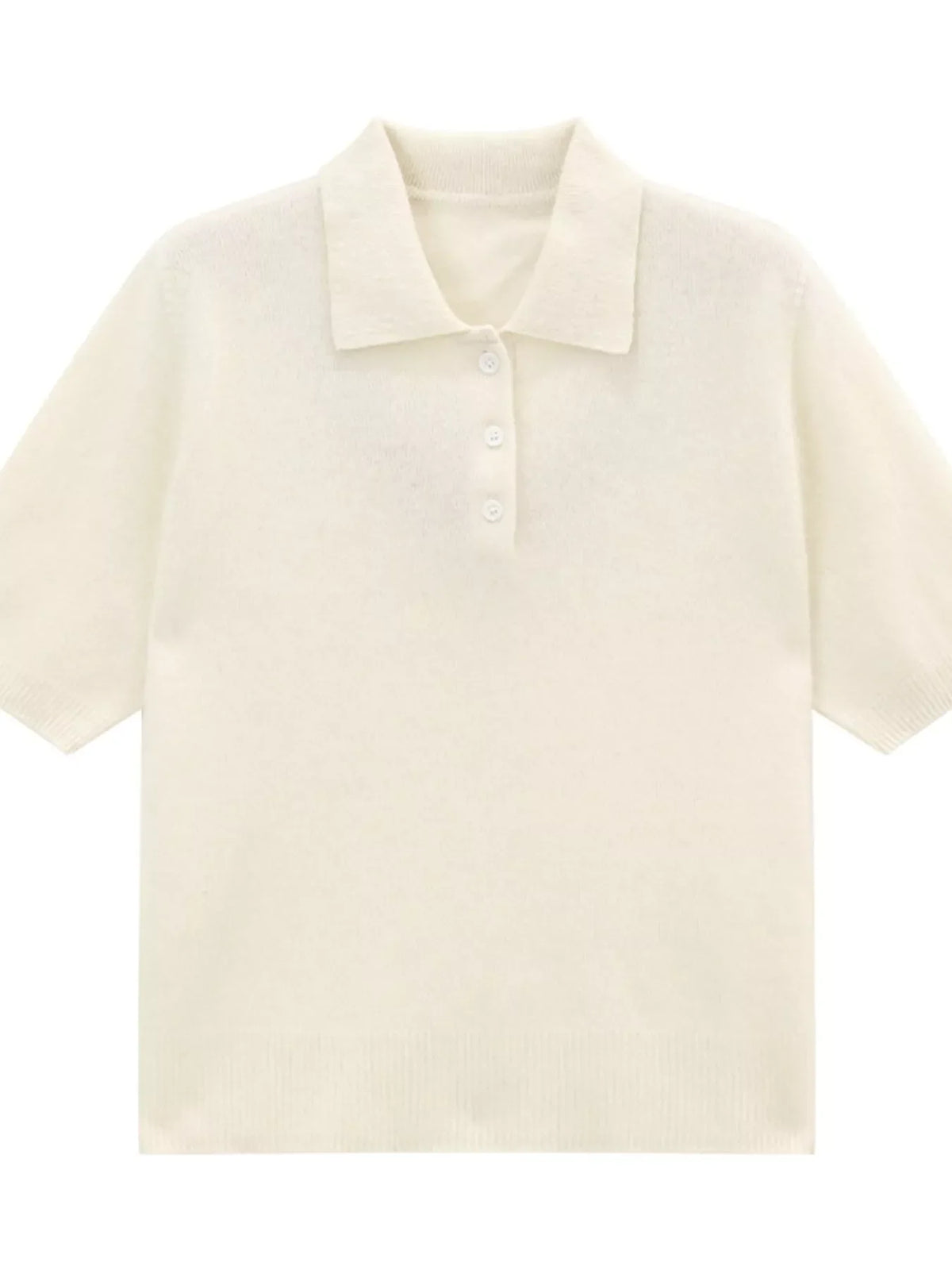 Wool Short-Sleeve knitted Polo Shirt
