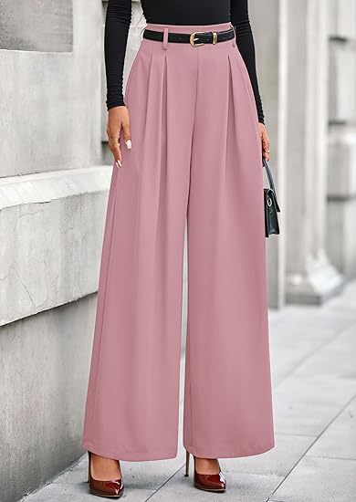 Women's Pleated Cropped Pants – Slimming Drape Adjustable Waist