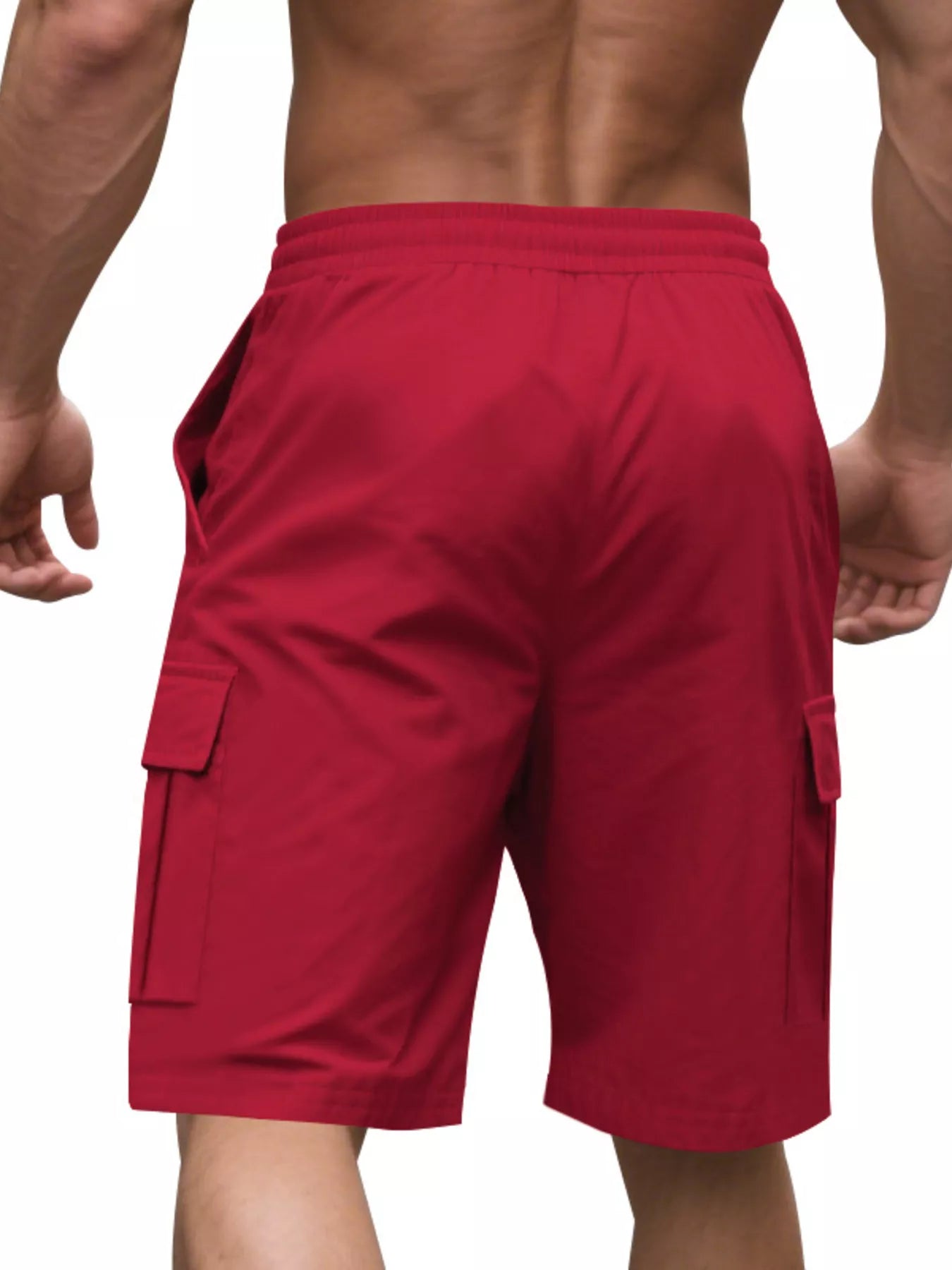 Men's Full Size Cargo Shorts with Drawstring Plus Size