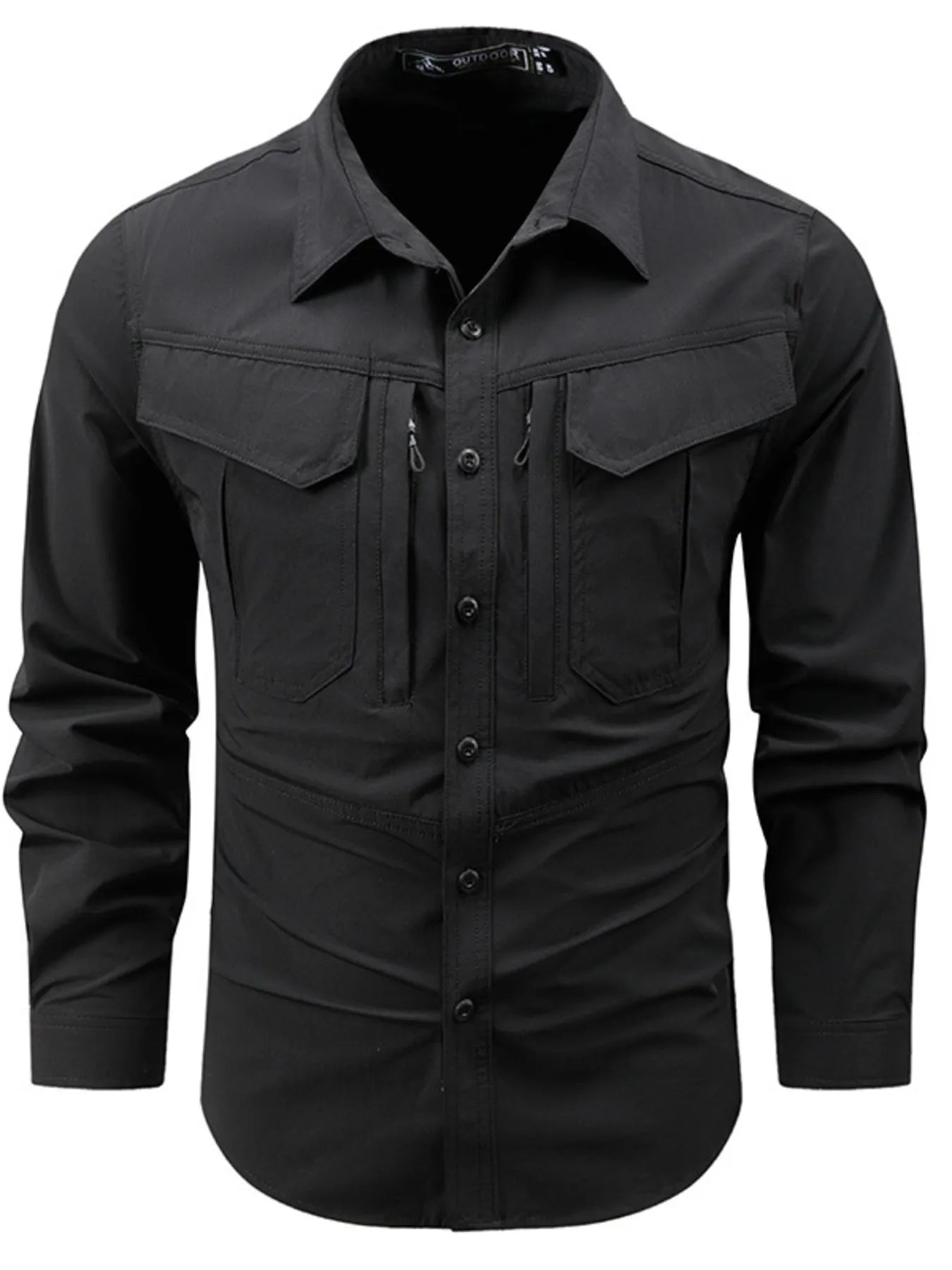 Men's Plus Size Button Up Long Sleeve Shirt