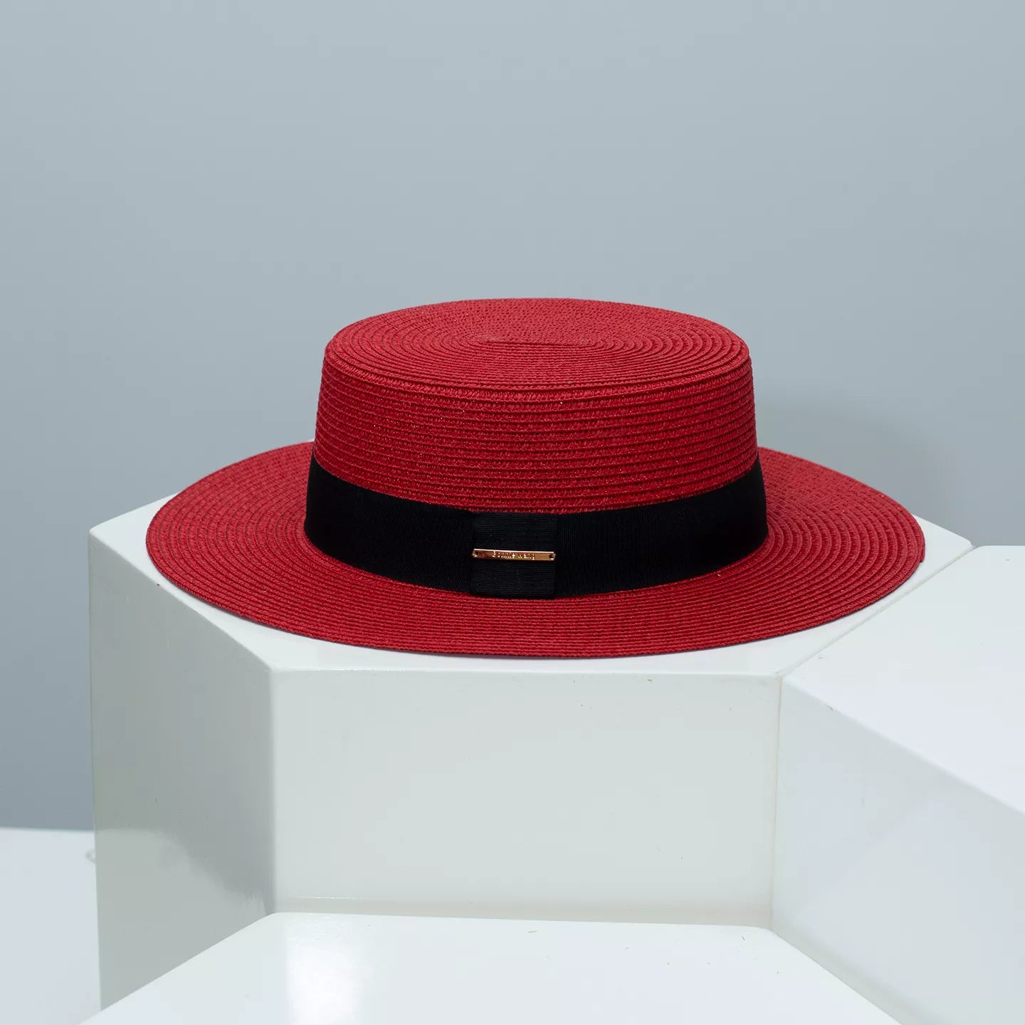 Straw Boater Hat with Band