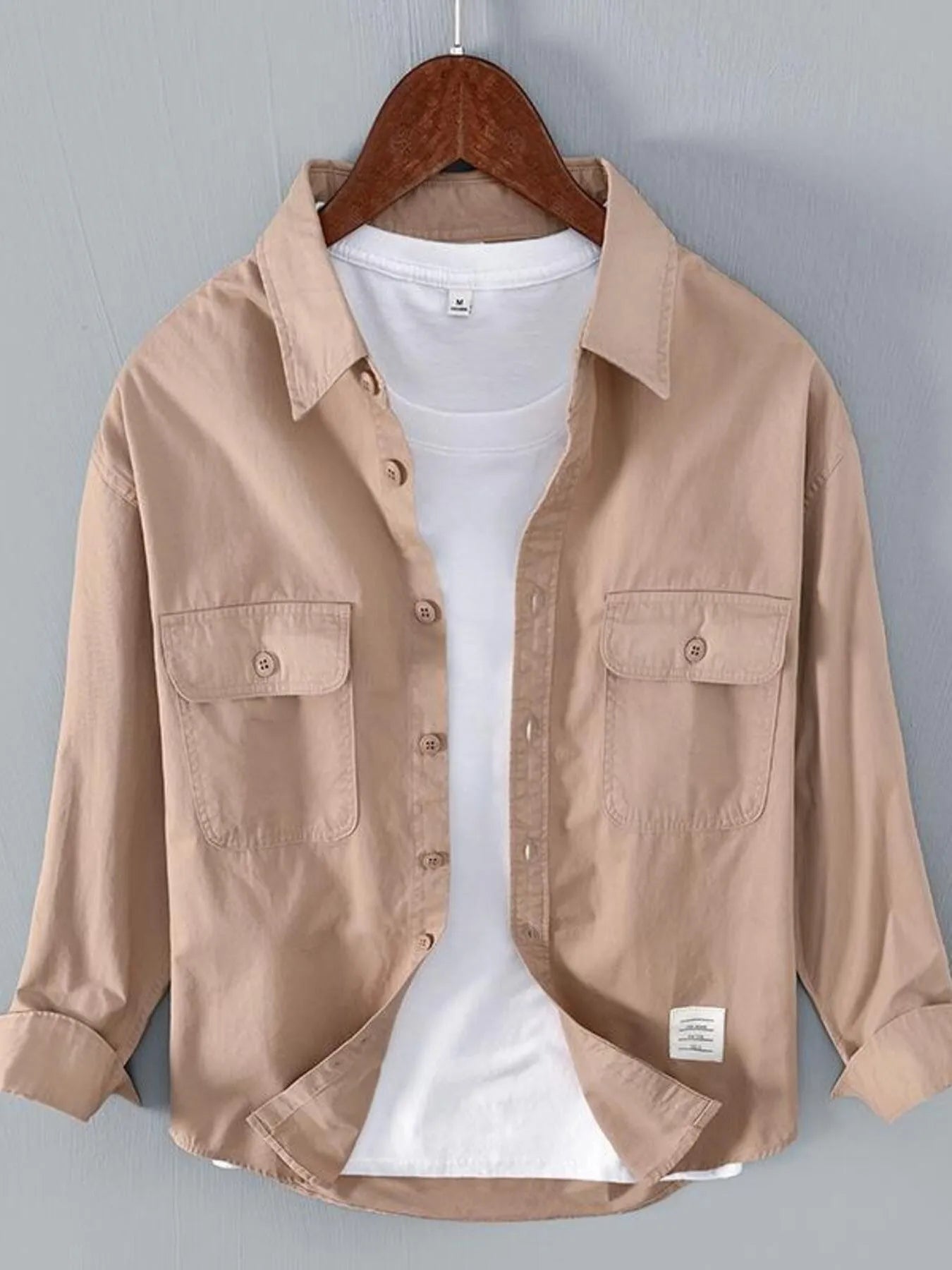 Men's Plus Size Button Up Long Sleeve Shirt