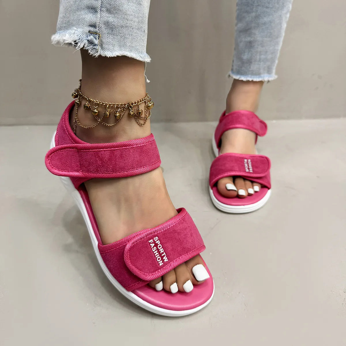 Velcro Strap Open Toe Sandals