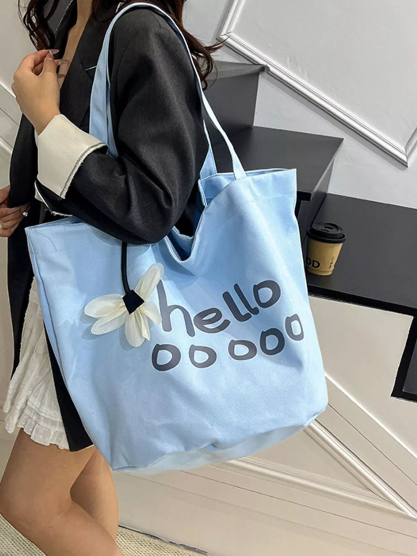 Letter Canvas Tote Bag