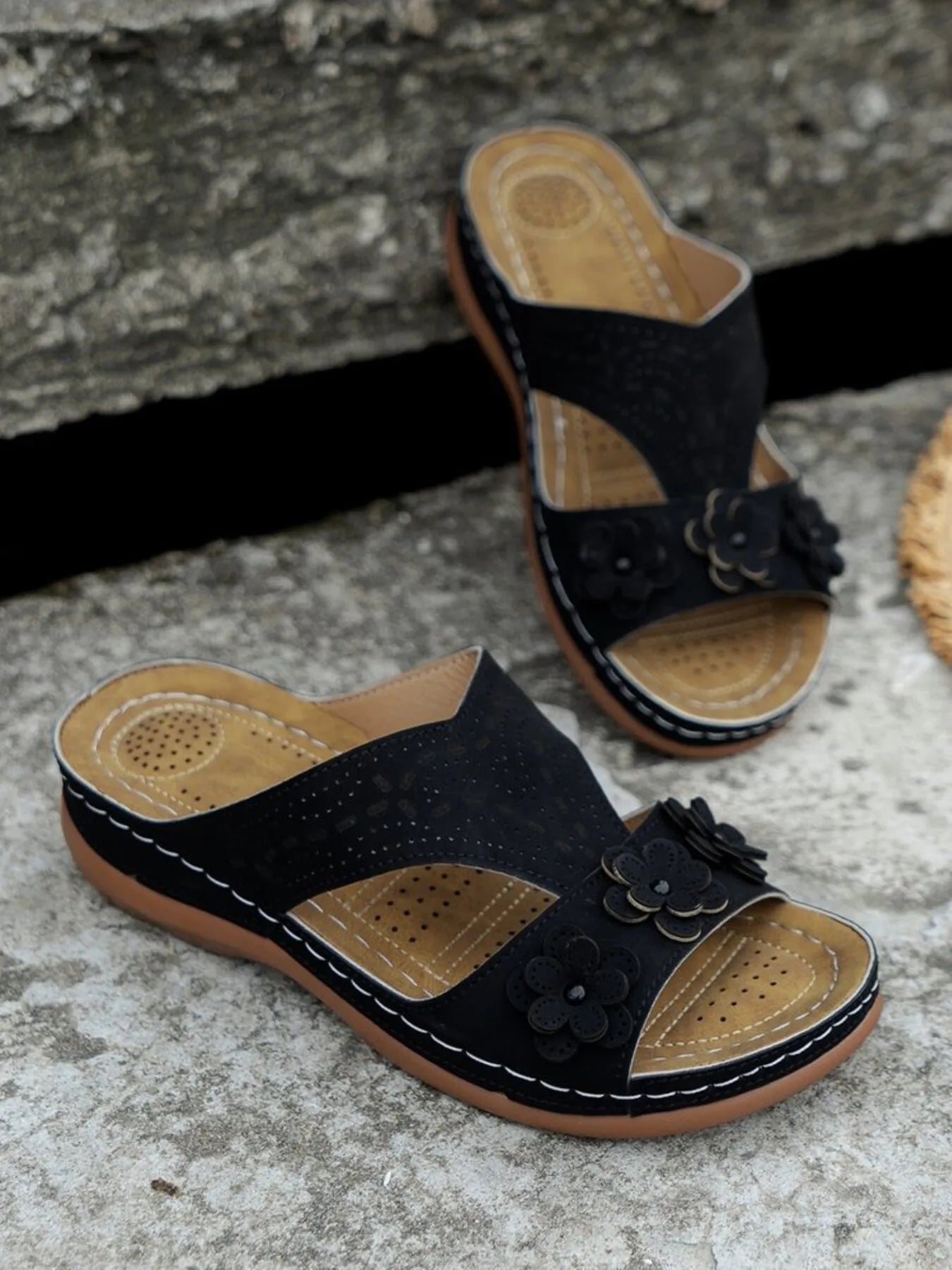 Cutout Flower Open Toe Sandals