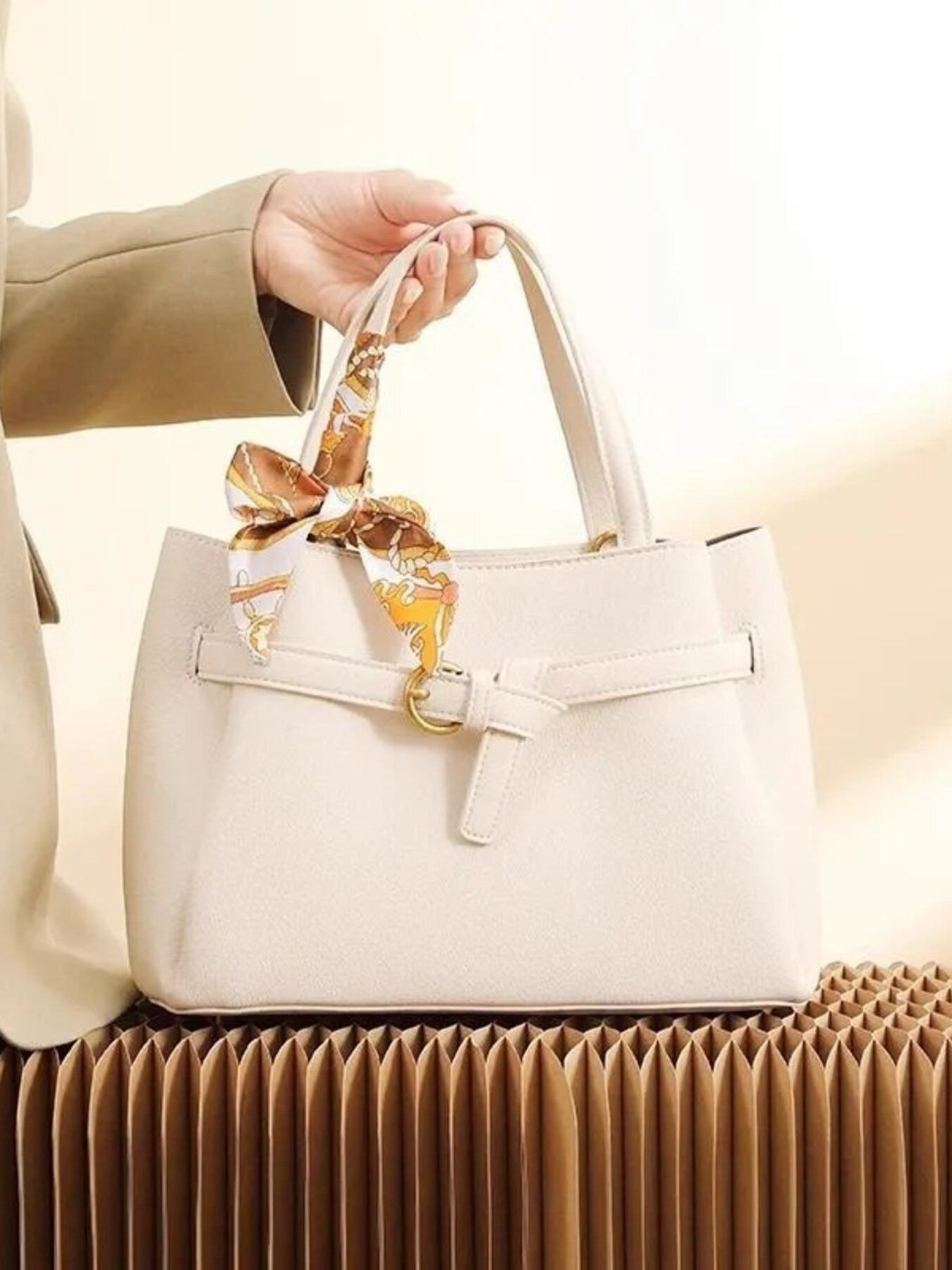 Leather Top Handle Handbag