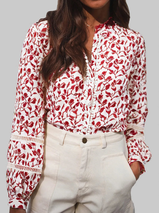 Floral Button Down Long Sleeve Shirt