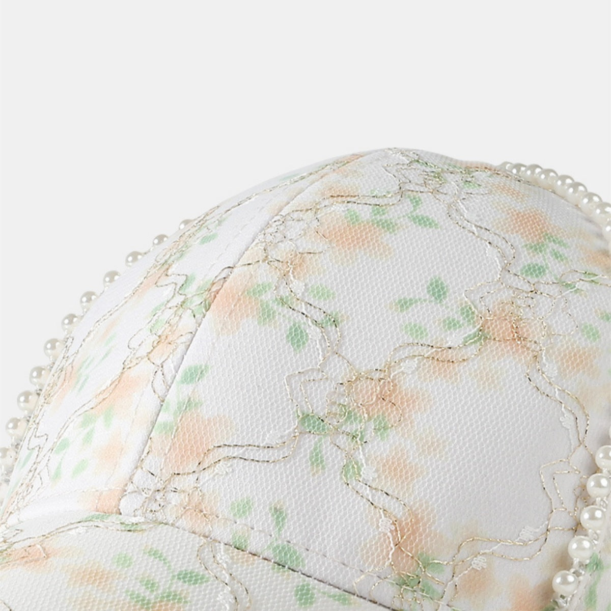 Floral Pearl Detail Baseball Cap