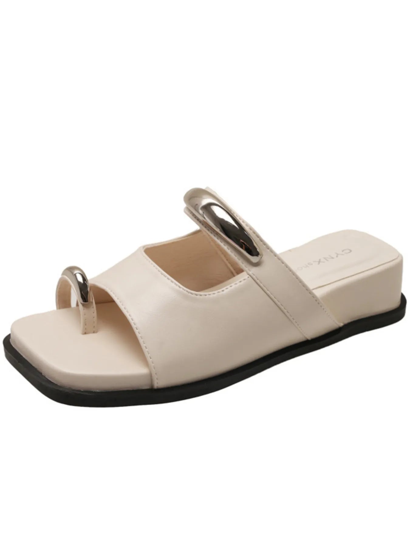 Toe Loop Cutout Platform Sandals