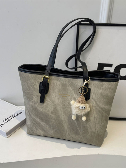 Contrast Strap Tote Bag