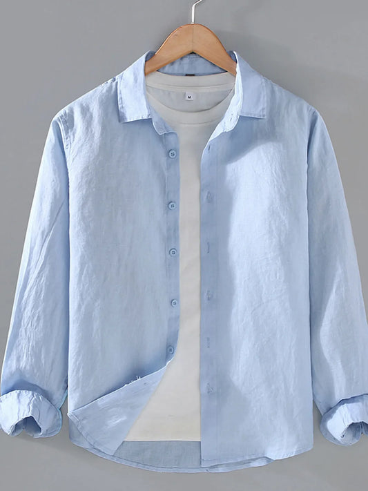 Men's Plus Size Button Up Long Sleeve Shirt