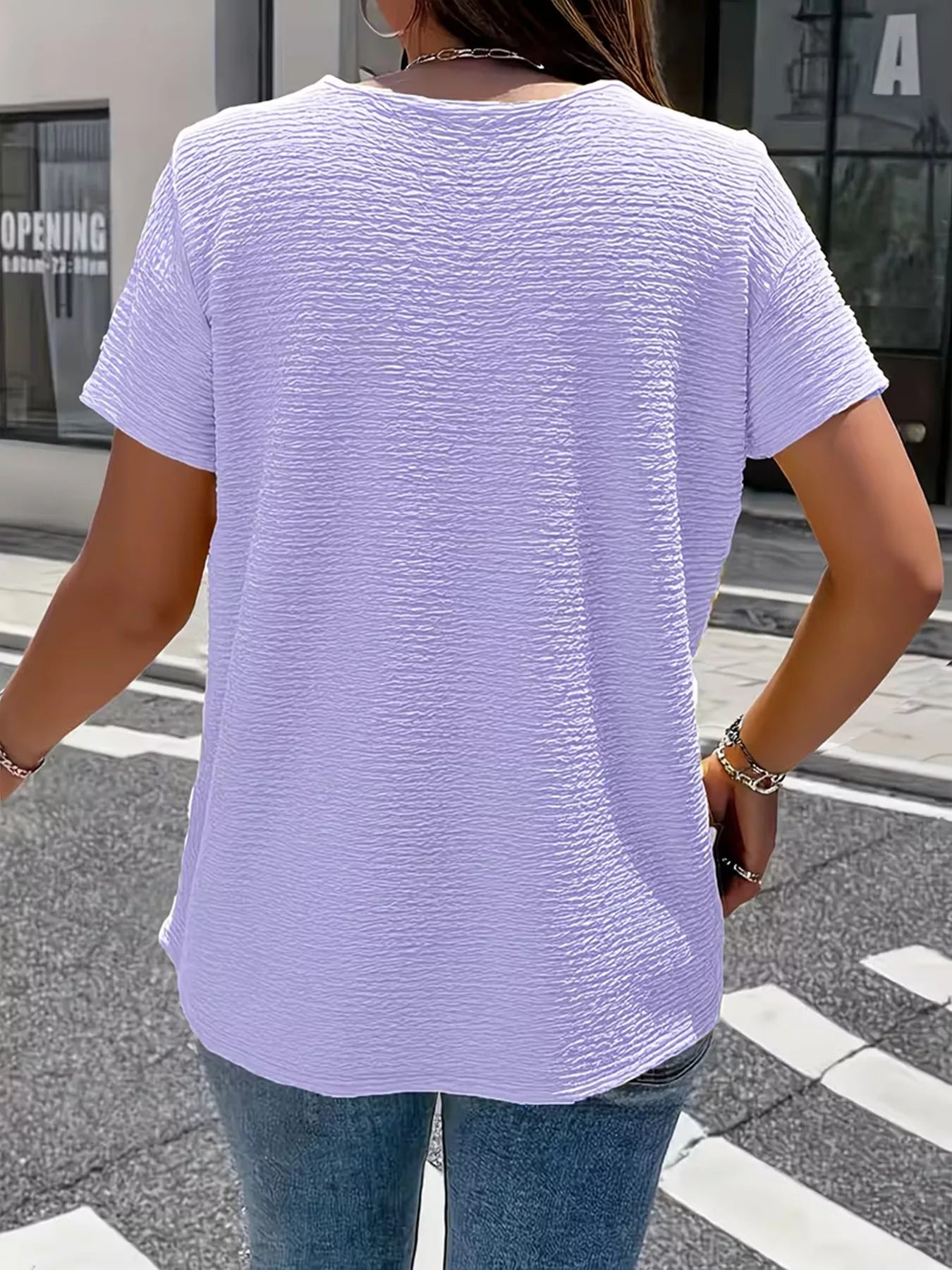 Textured Short Sleeve Top