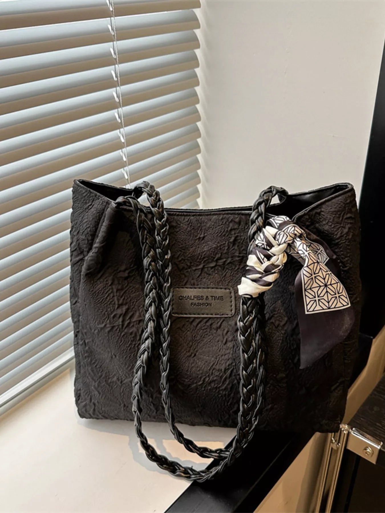 Braided Handle Tote Bag