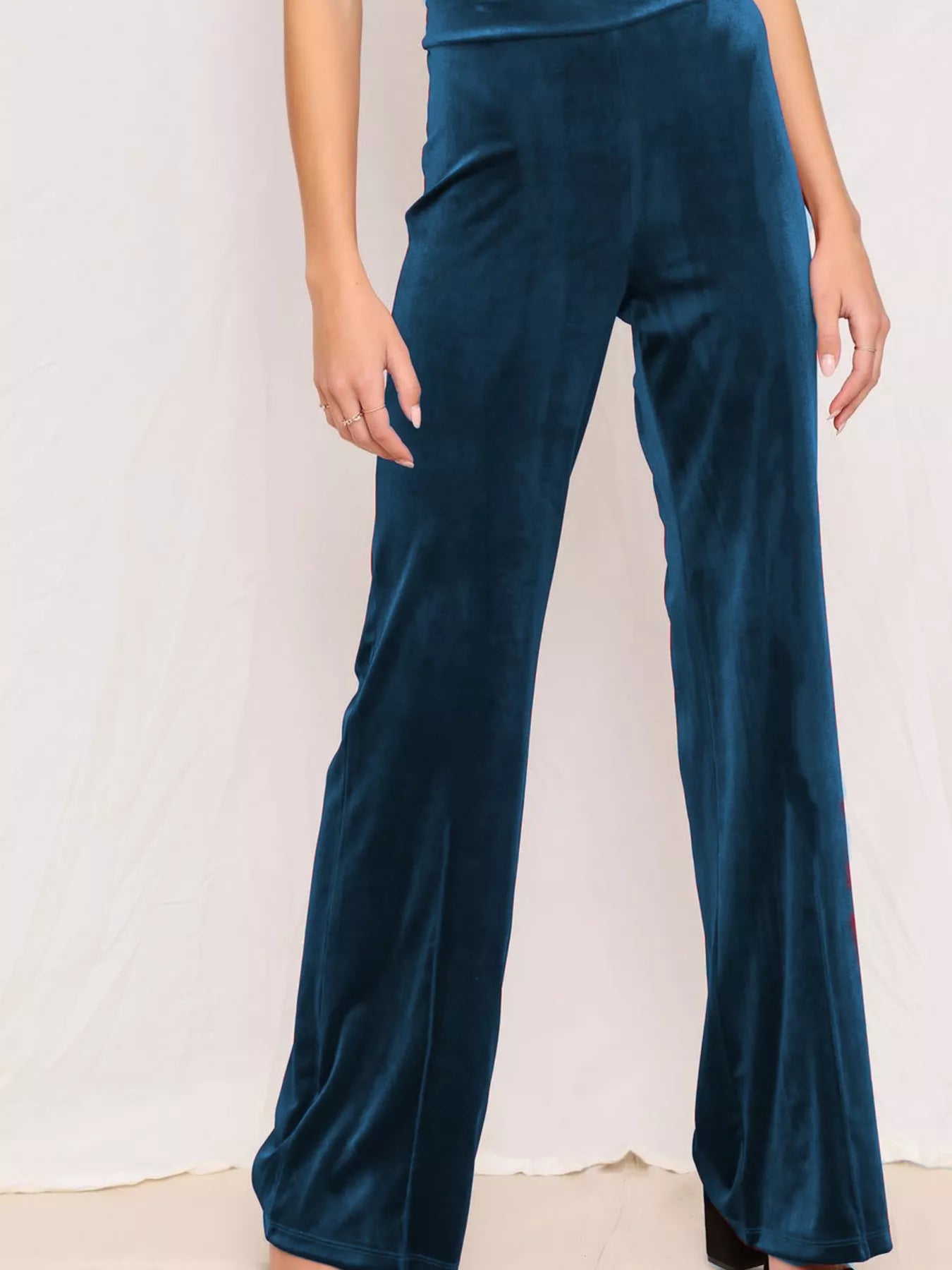 Full Size Velvet Wide Leg Pants Plus Size