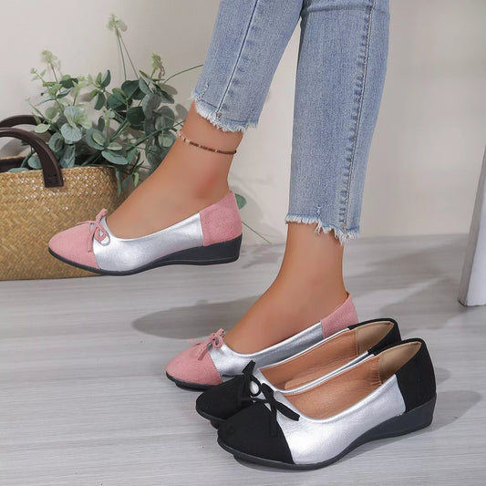 Bow Accent Two-Tone Slip-Ons