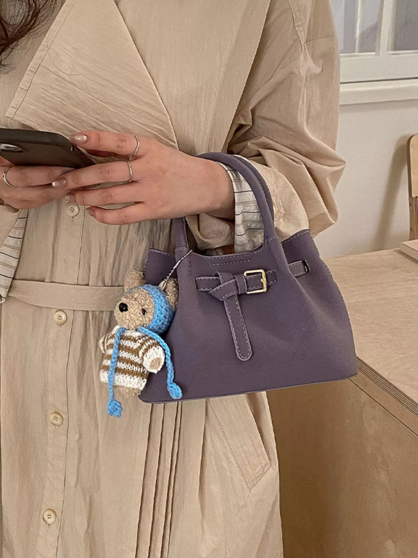 Buckle Decor Crossbody Bag