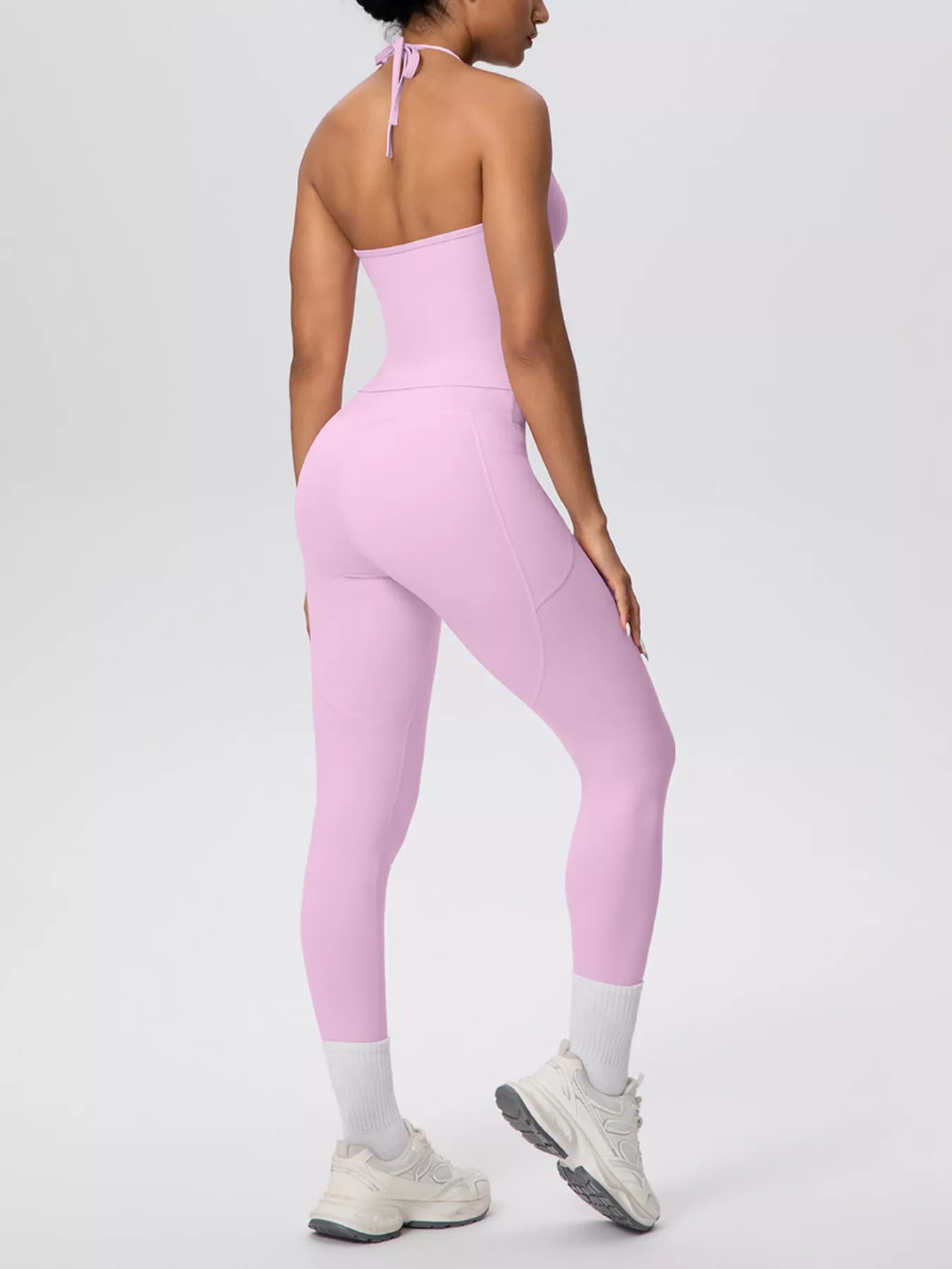 Halter Neck Cami and High-Waisted Leggings Active Set