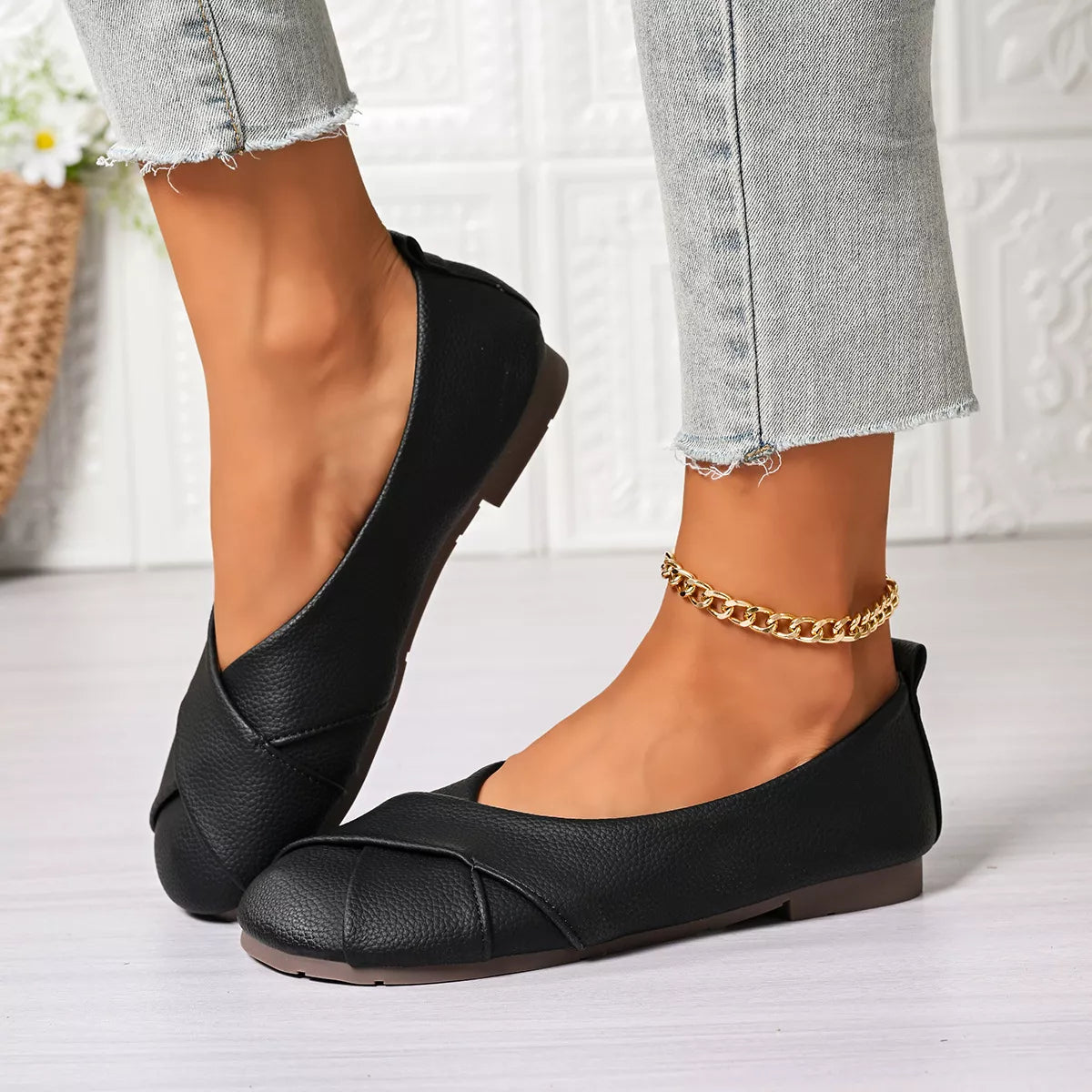 Round Toe Slip-Ons