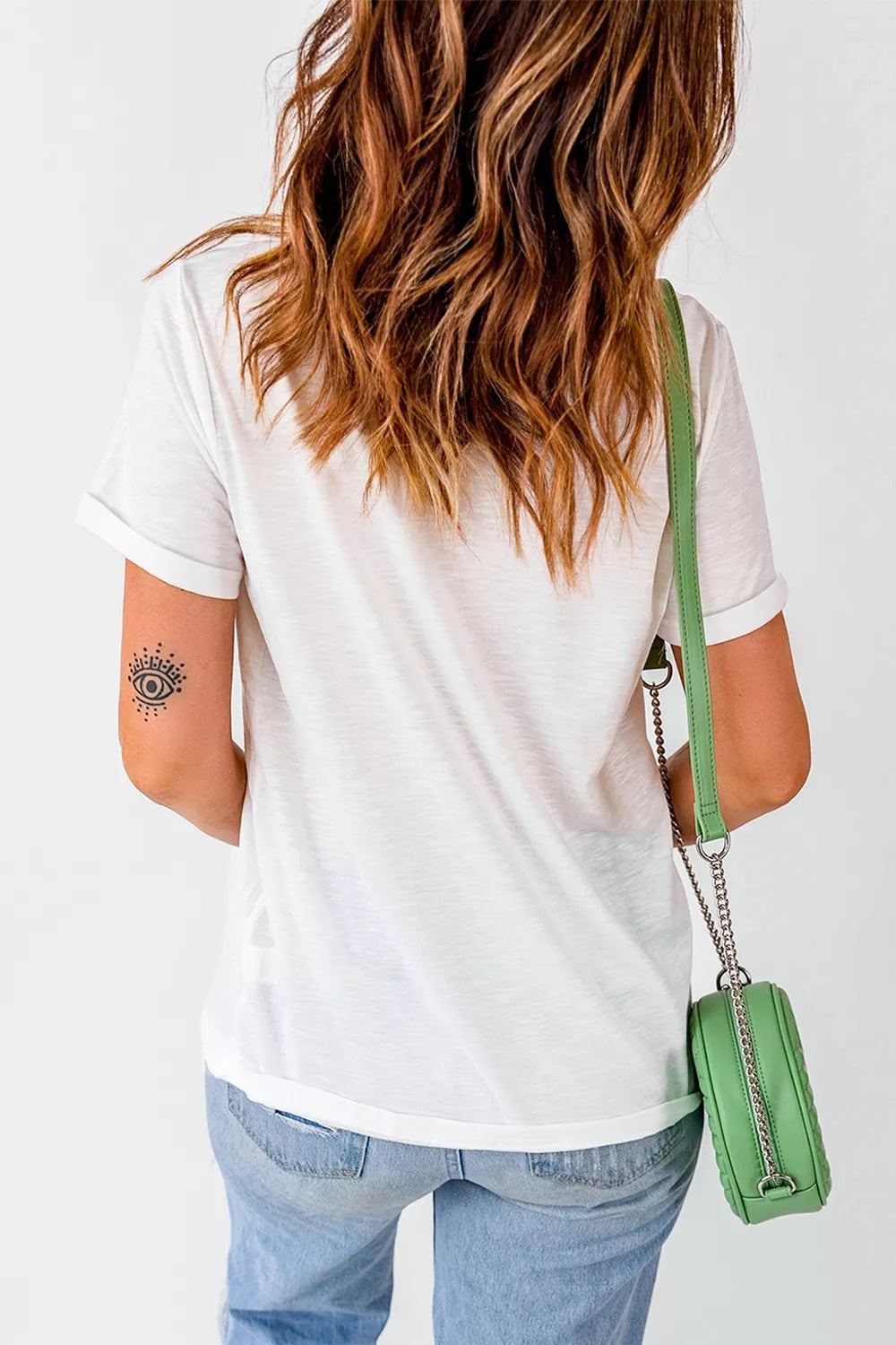 Western Mallard Stripes Graphic Round Neck Casual Tee