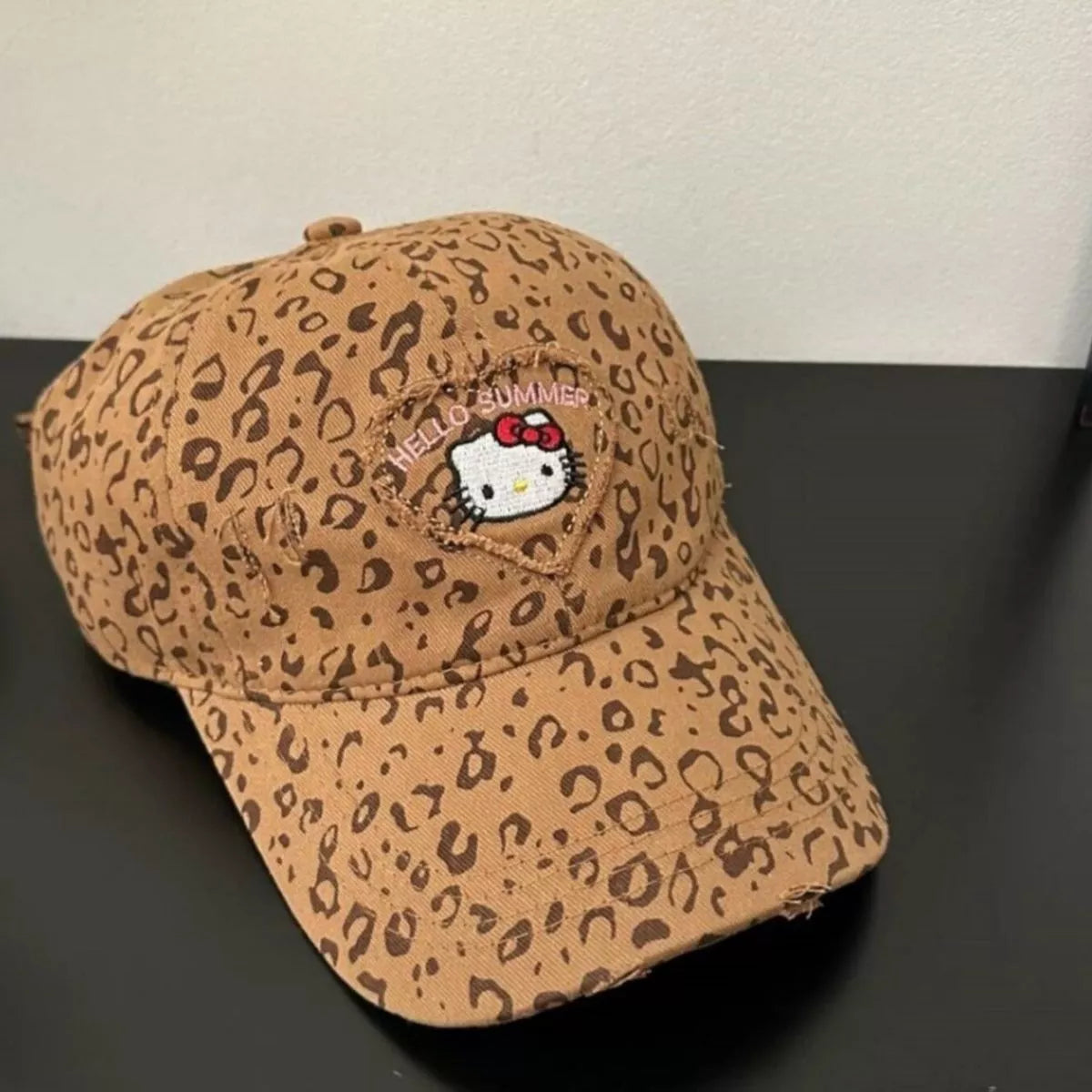 Embroidered Leopard Print Baseball Cap