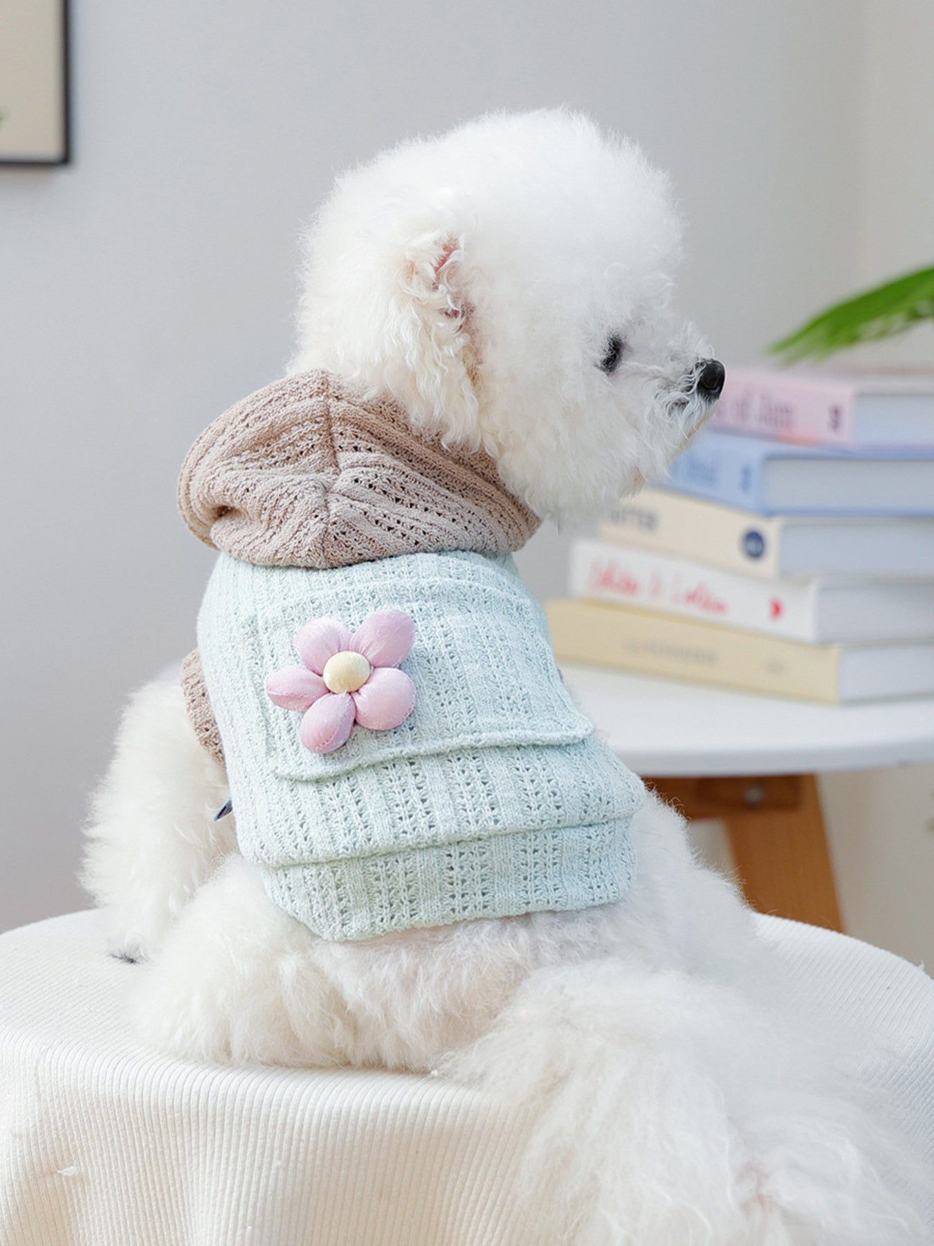 Flower Knitted Pet Hoodie