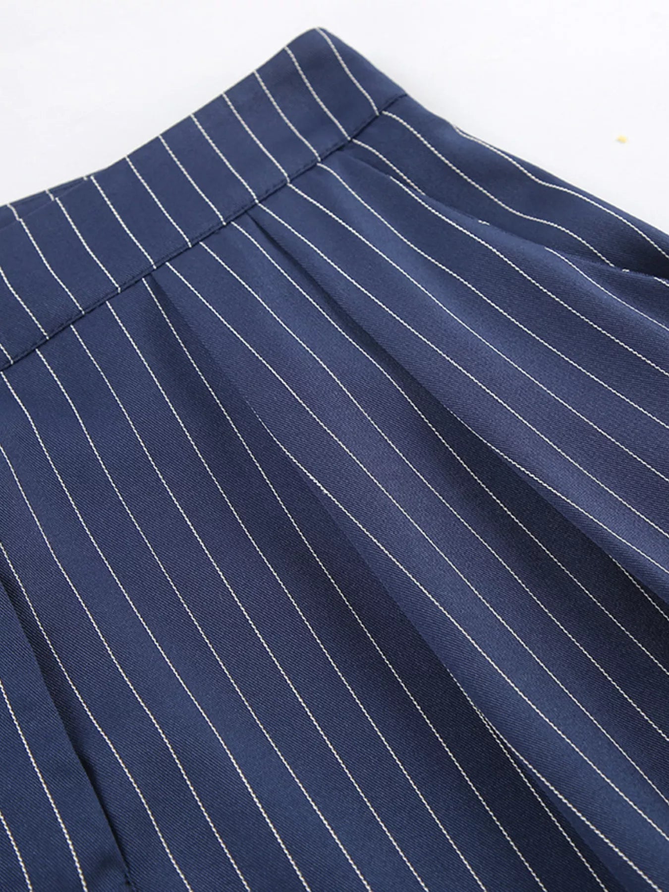 High-Waisted Pinstripe Wide-Leg Pants