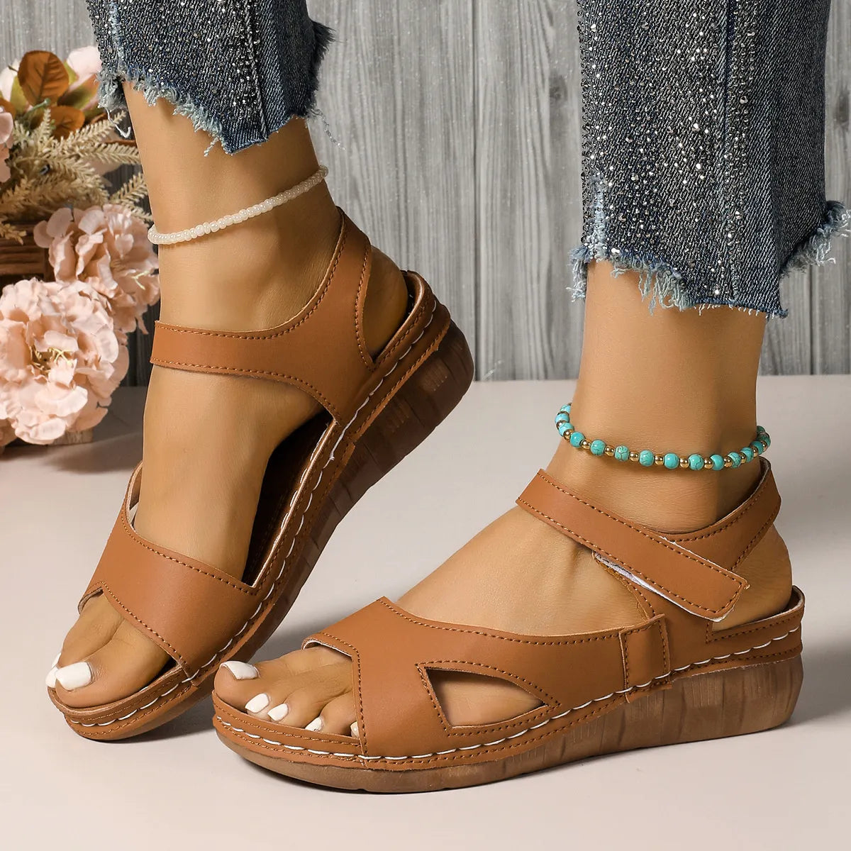Open Toe Wedge Sandals