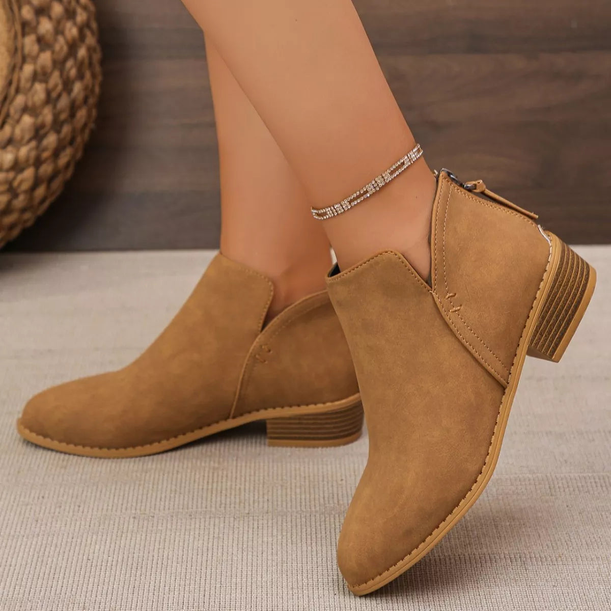 Point Toe Block Heels Boots