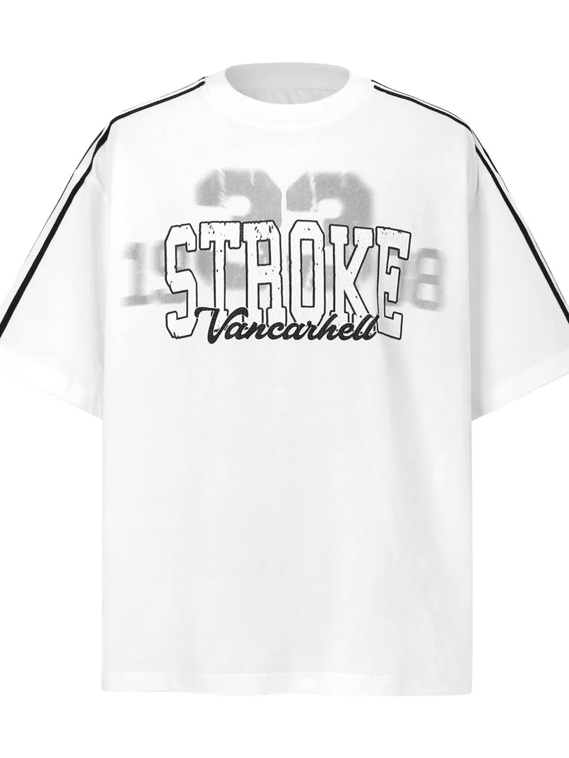 Men's Letter Round Neck Short Sleeve T-Shirt