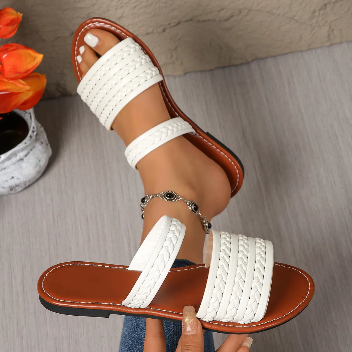 Open Toe Flats Sandals