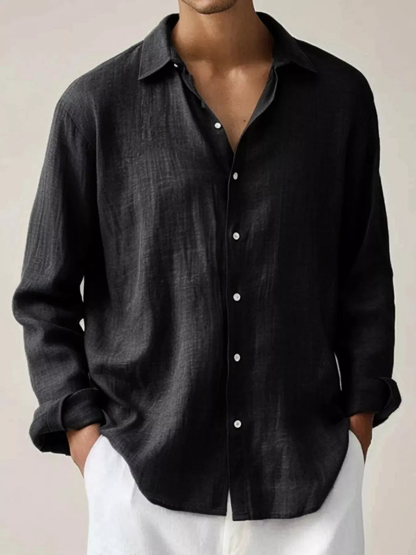Men's Full Size Button Up Long Sleeve Shirt Plus Size