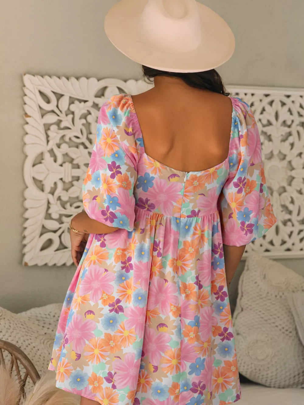 Printed Half Sleeve Mini Dress