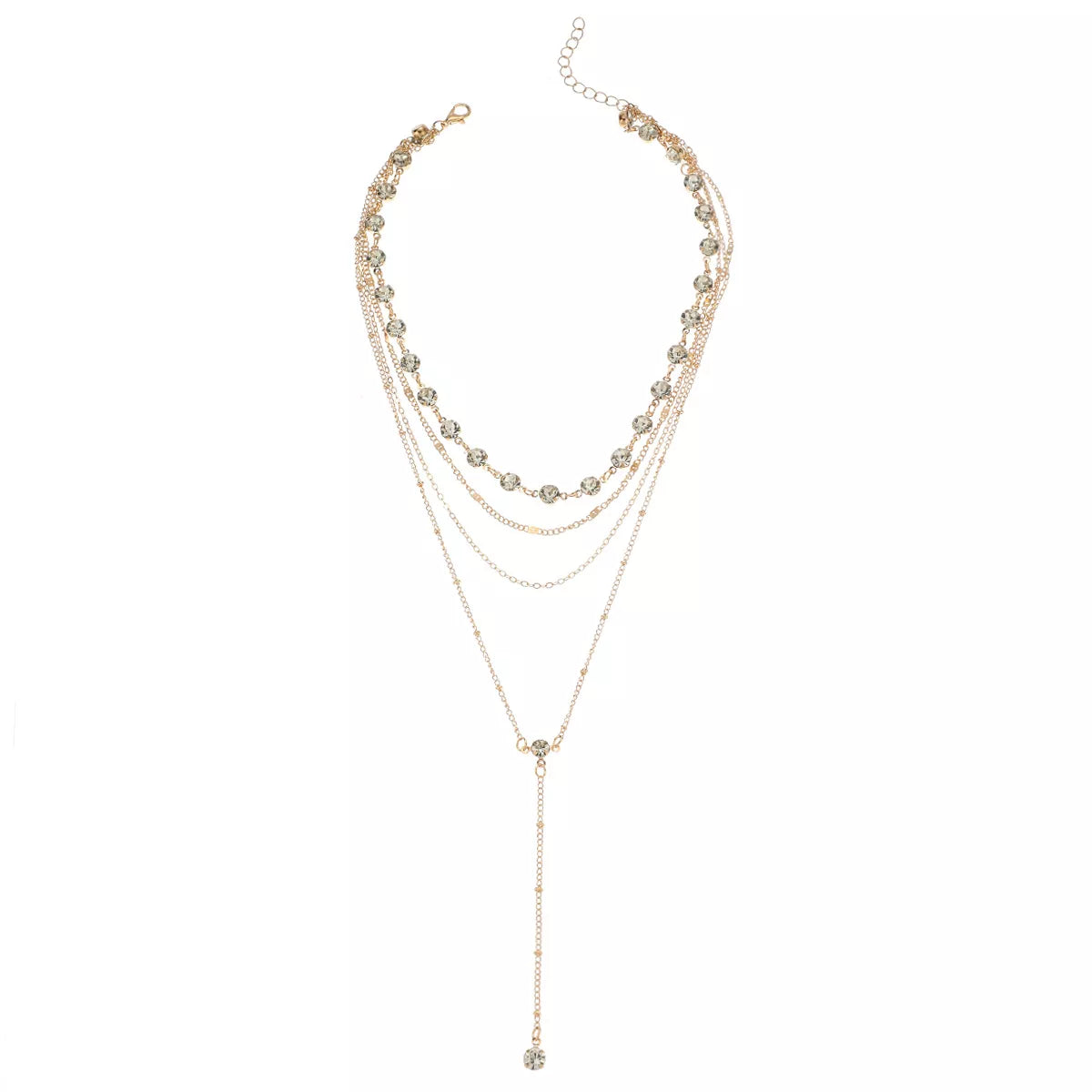 Multi-Layered Rhinestone Choker Necklace