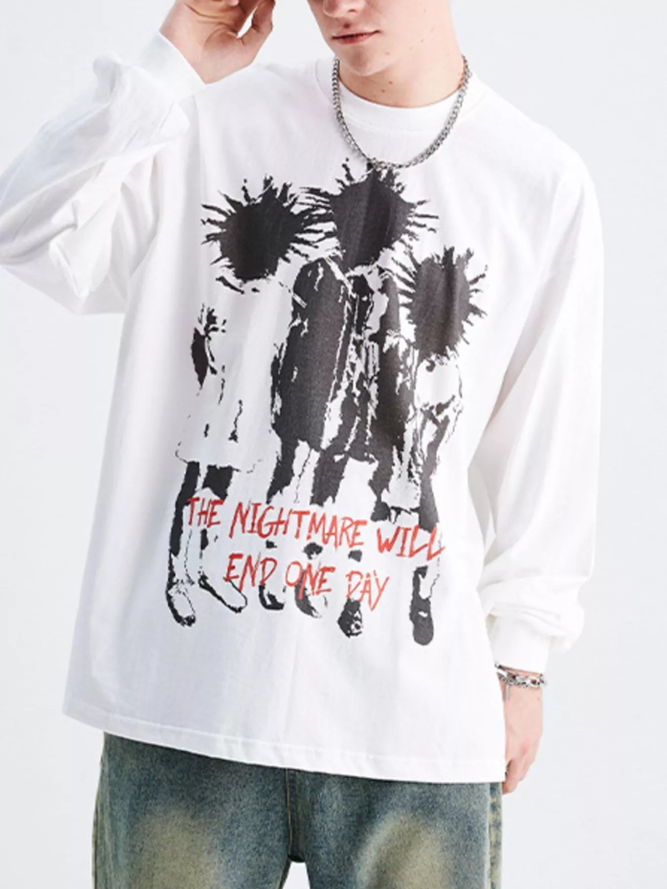 Men's Plus Size Graphic Long Sleeve T-Shirt