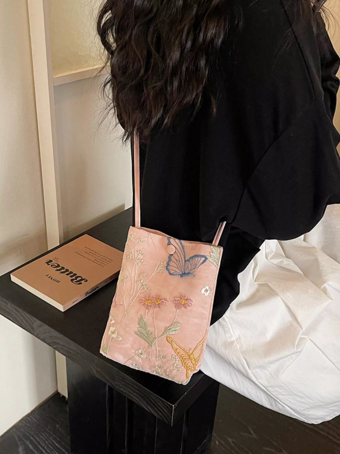 Embroidered Lightweight Crossbody Bag