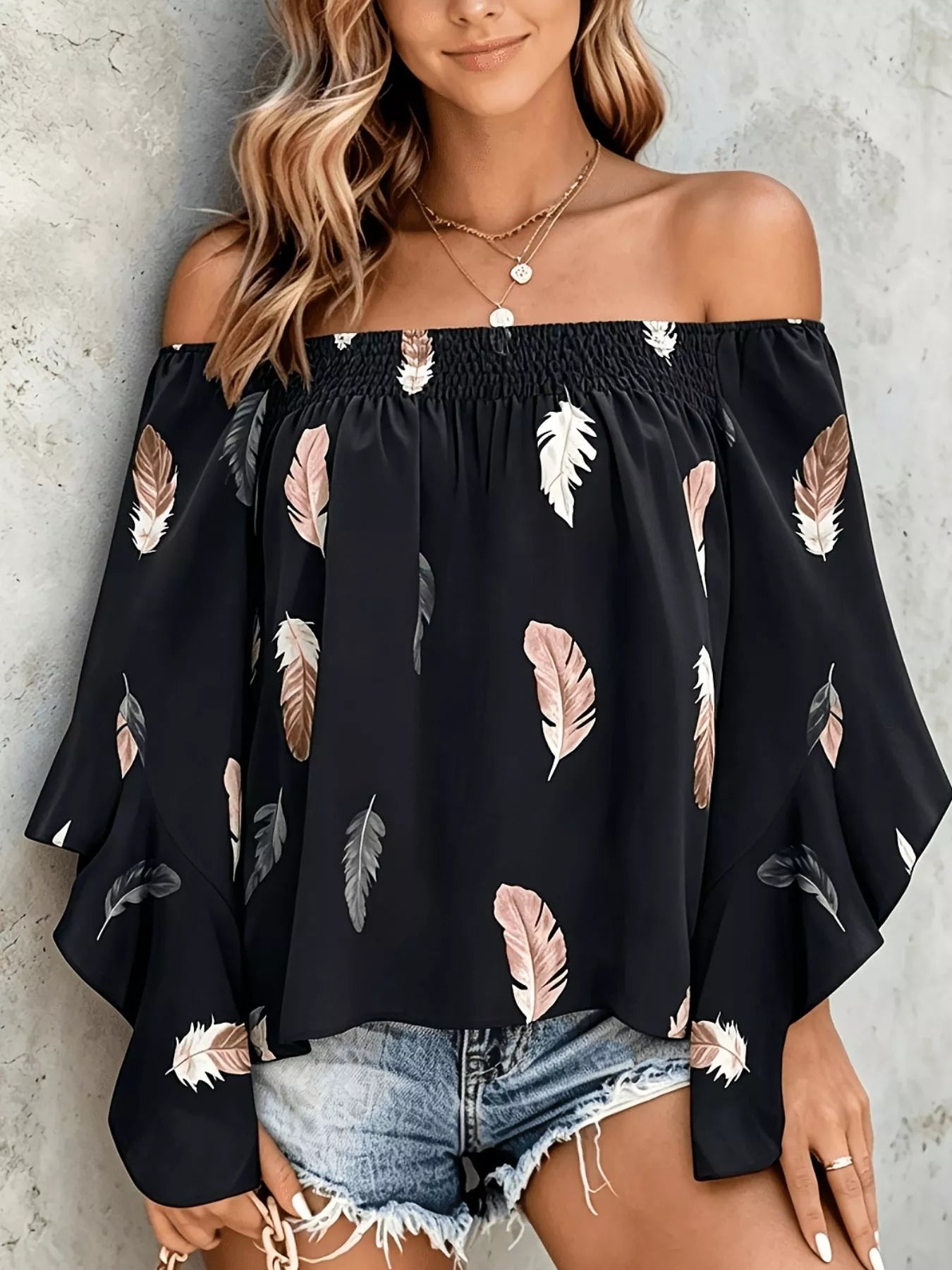 Printed Off Shoulder Blouse