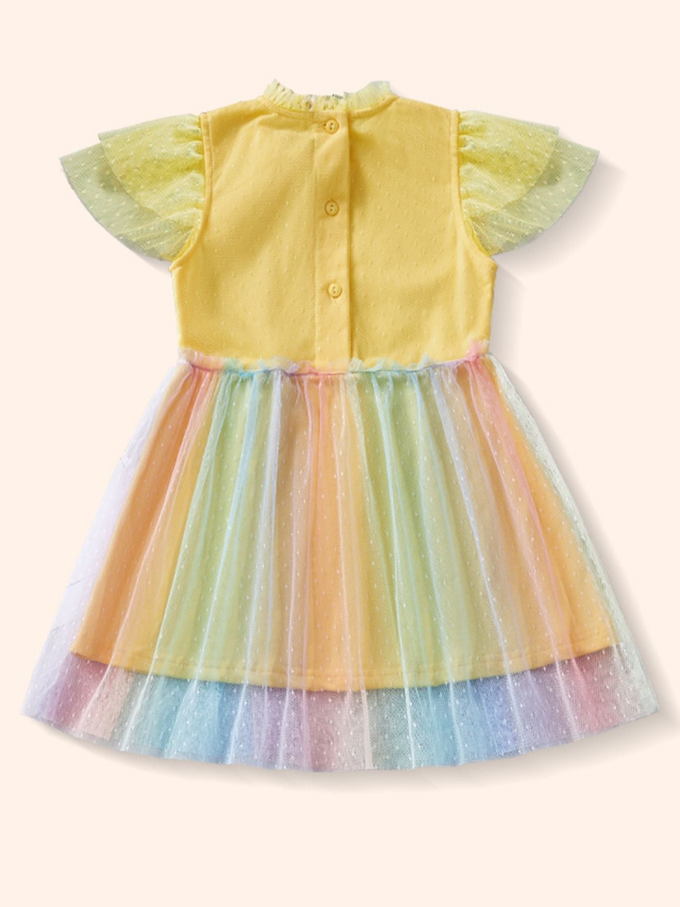 Children's Unicorn Applique Rainbow Tulle Dress