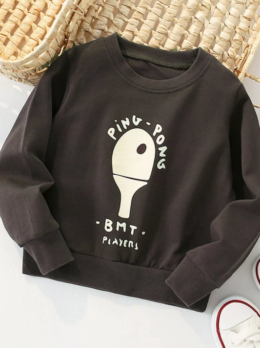 Children's Ping-Pong Graphic Casual Sweatshirt