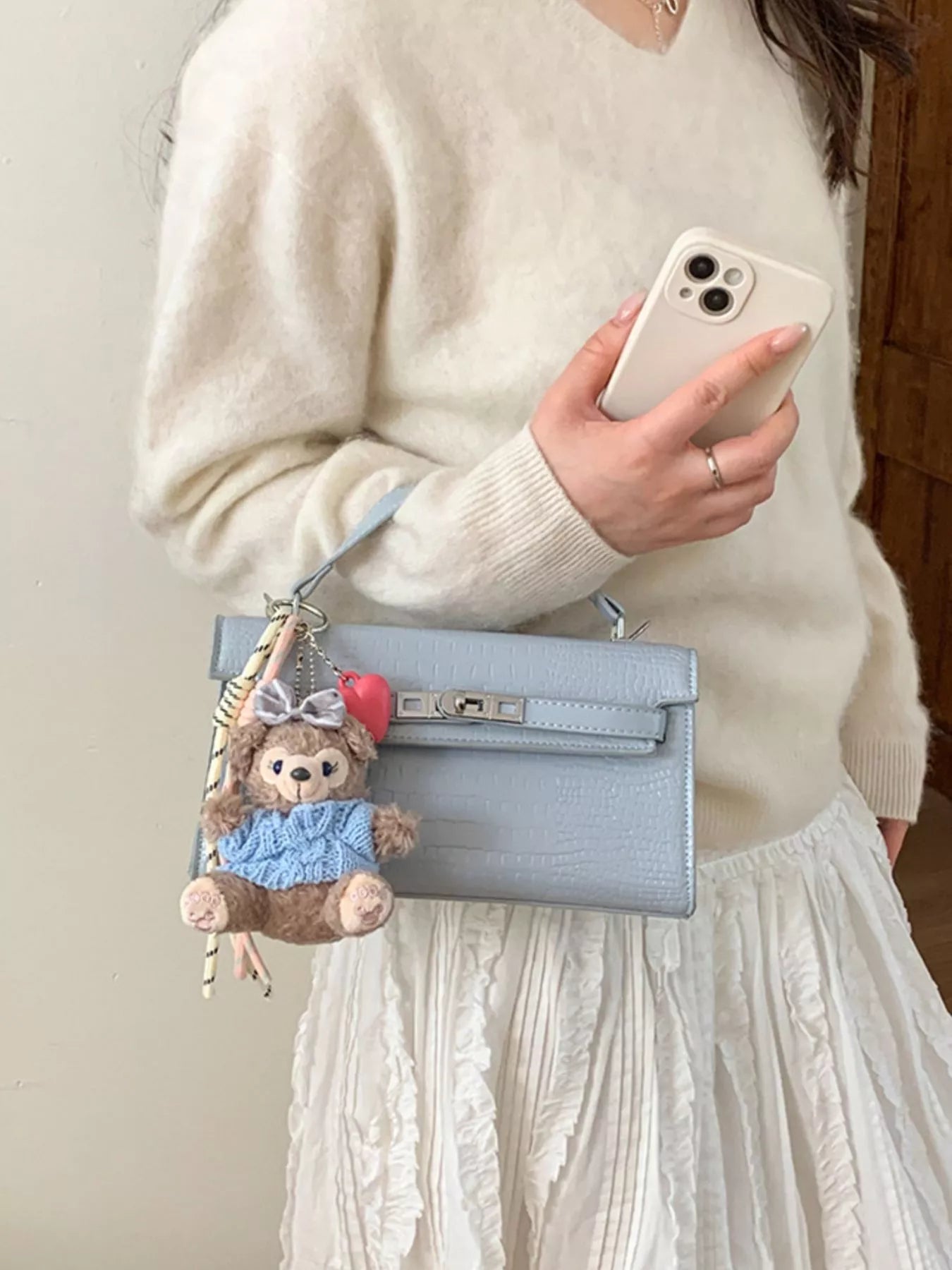 Croc-Embossed Leather Crossbody Bag